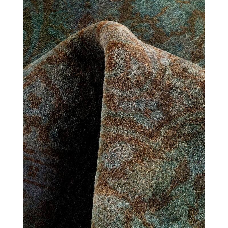 Overton Hand Knotted Wool Vintage Inspired Modern Contemporary Overdyed Gray Runner Rug - 2' 7" x 10' 3"