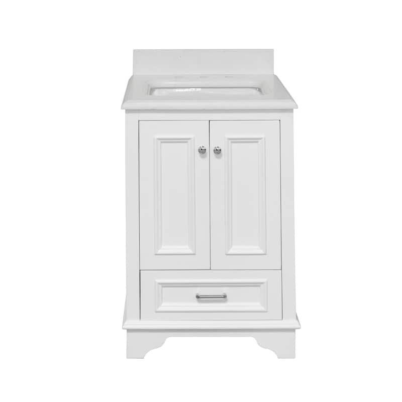KitchenBathCollection Nantucket 24" Bathroom Vanity with Quartz Top