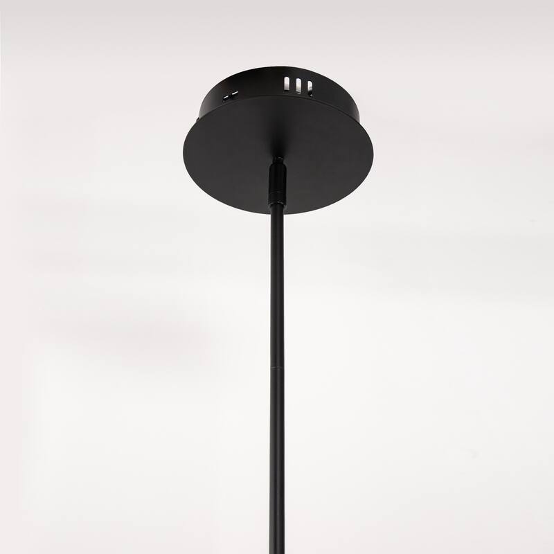 YANAUN Matte Black LED Chandelier with Stepless Dimming ,Adjustable Color Temperature, Modern Ceiling Light Fixture for Kitchen