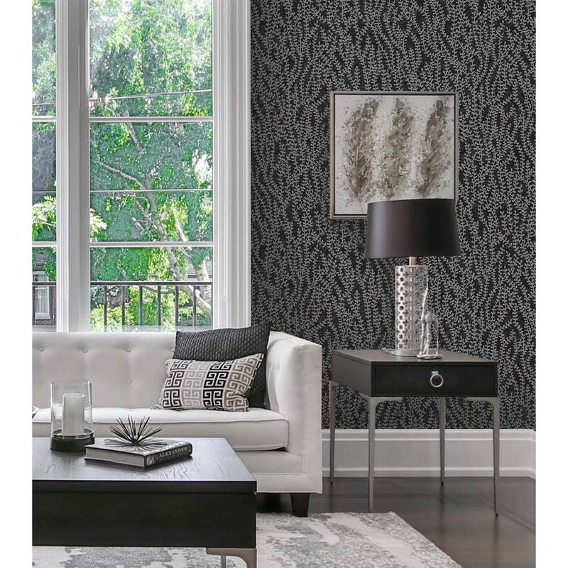 Seabrook Designs Seaweed Beaded Branches Nonwoven Unpasted Wallpaper