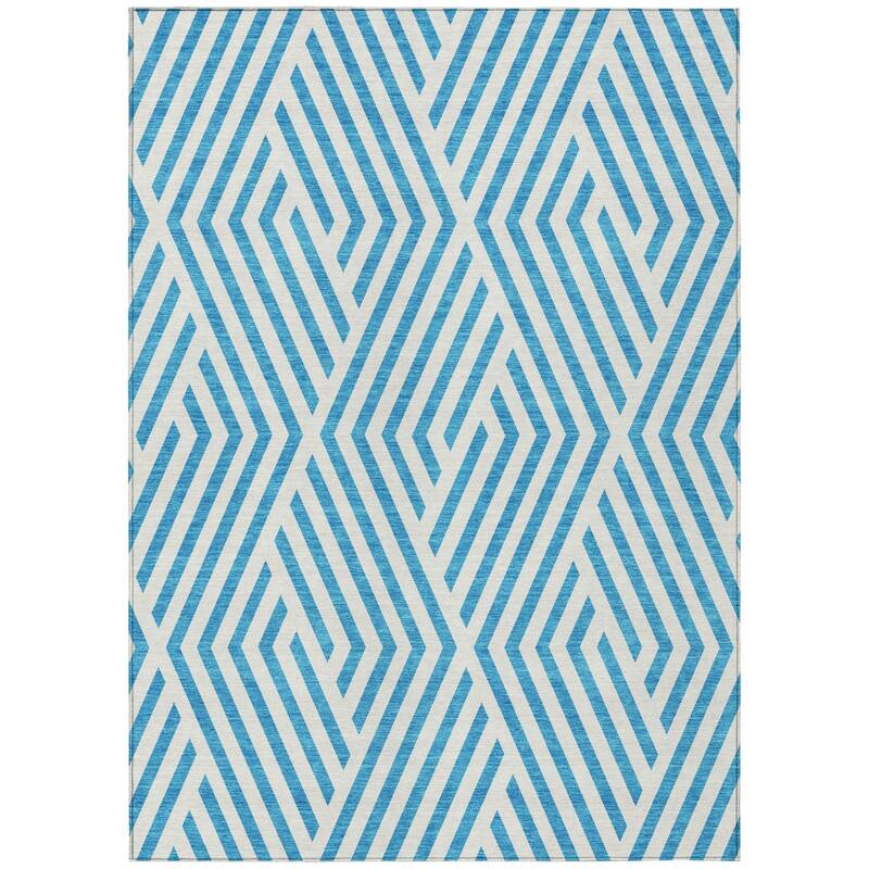 Lava Abstract Shapes Weather Resistant Blended Style Outdoor Rug