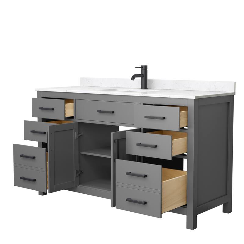 Beckett 60 Inch Single Vanity, Cultured Marble Top