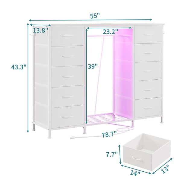 dimension image slide 1 of 2, 10 Drawers Dresser for Bedroom