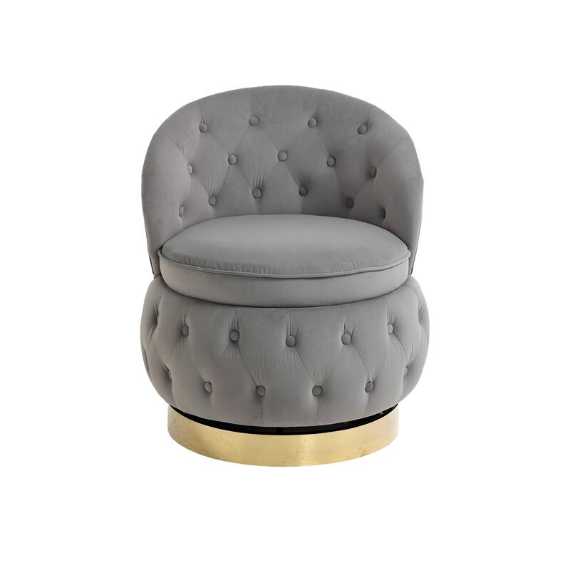 360 Degree Swivel Cuddle Barrel Accent Storage Chairs, Round Armchairs with Wide Upholstered, for Living Room