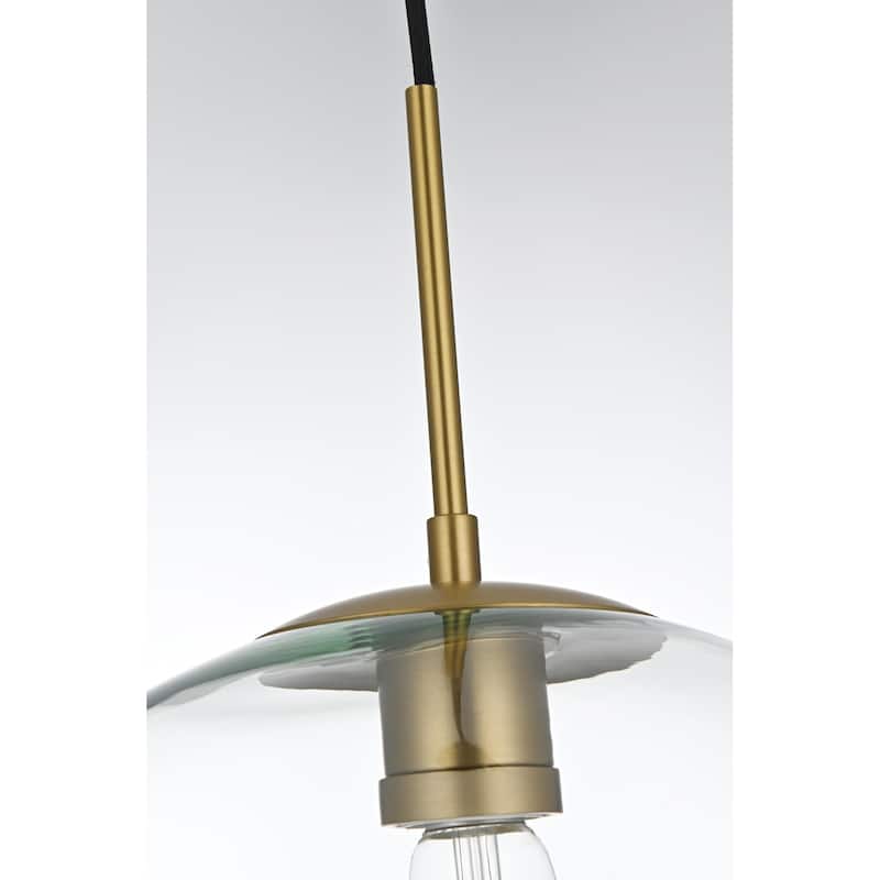 Elegant Lighting Baxter Single Light 14" Wide Pendant with Clear Glass