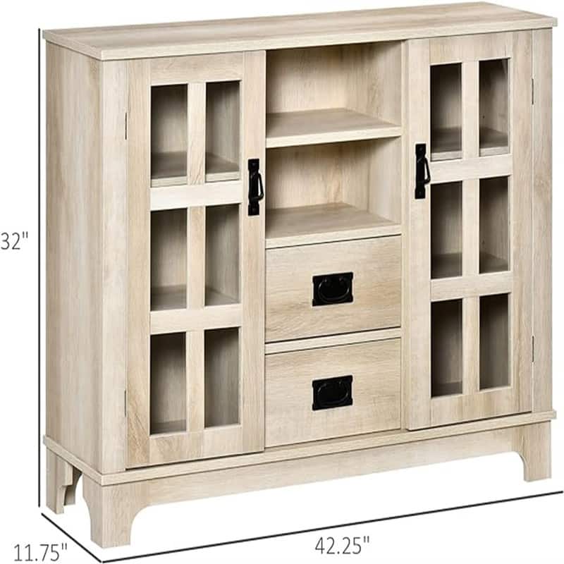 Sideboard Buffet Cabinet - 11.75"D x 42.25"W x 32"H