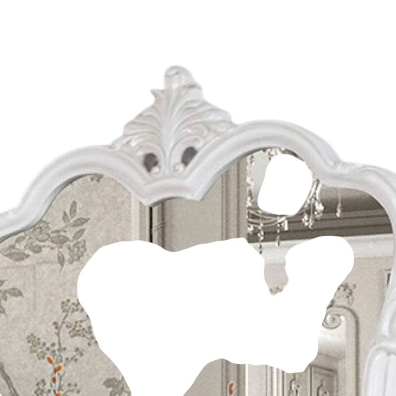 Valena Dresser Mirror, Beveled Glass, White Solid Wood Frame, 45 Inch