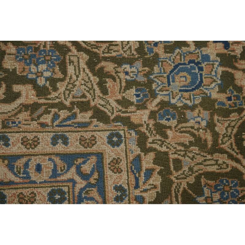Hand Knotted Oriental 100% Wool Carpet Traditional Floral Oranges & Rust Mashad Area Rug - 13' 2'' X 9' 6''