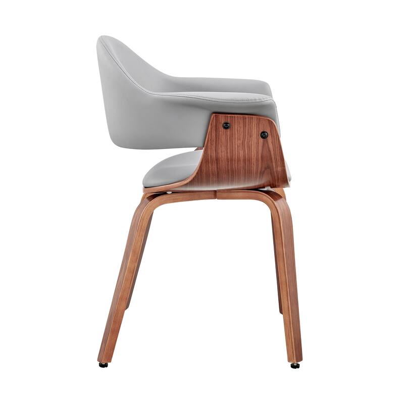 Adalyn Mid Century Modern Faux Leather and Wood Upholstered Dining Chair