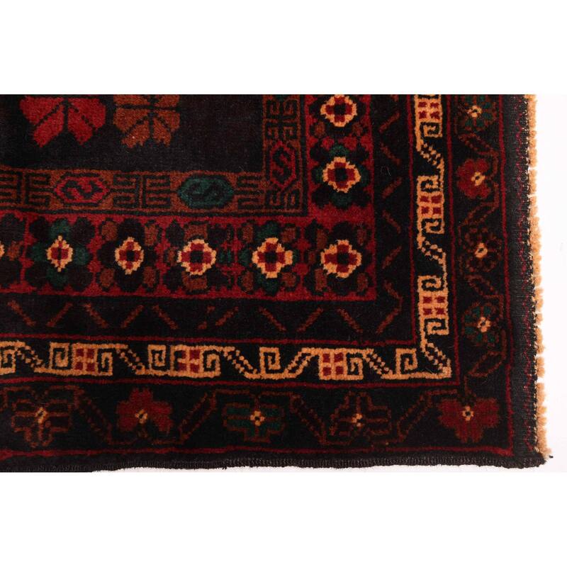 ECARPETGALLERY Hand-knotted Teimani Black, Red Wool Rug - 3'10 x 6'3