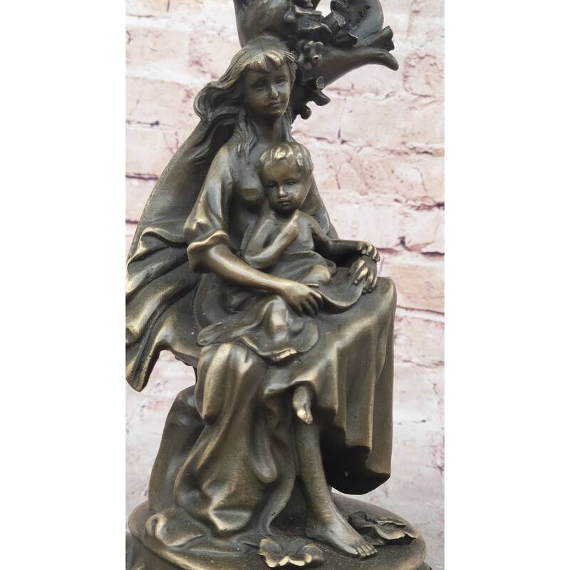 Signed Original Milo Mother Holding Baby Boy Maternity Bronze Sculpture Art