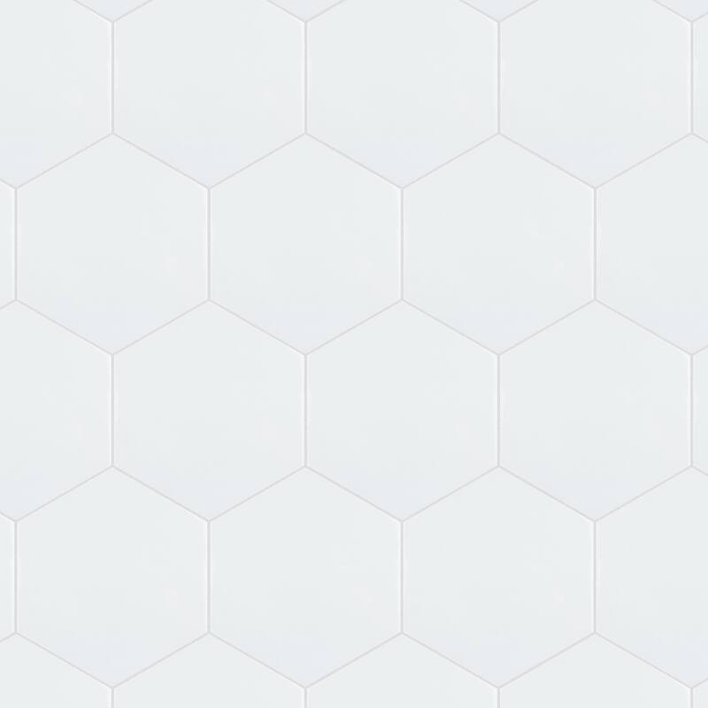 Merola Tile Hexatile Glossy Blanco 7" x 8" Porcelain Wall Tile