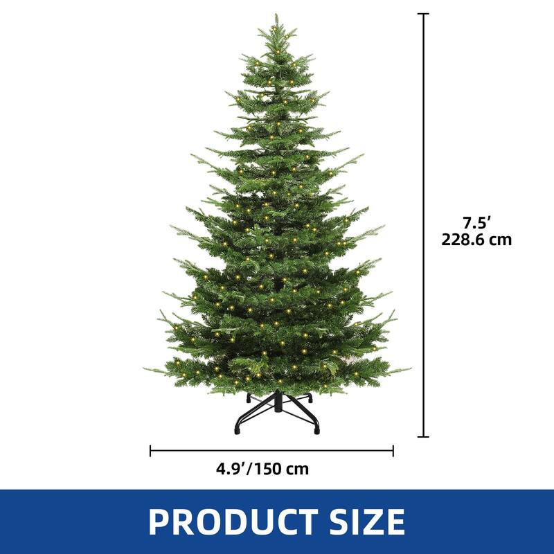 Moasis 6.5/7 ft Pre-Lit Artificial Aspen Fir Artificial Christmas Tree with 500 Multi-Mode Lights