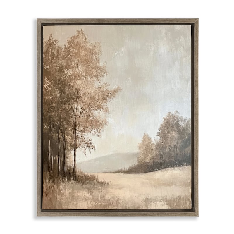 Stupell Country Nature in Winter Framed Floater Canvas Wall Art Design By Petal Prints Design - 25 x 31 - Brown