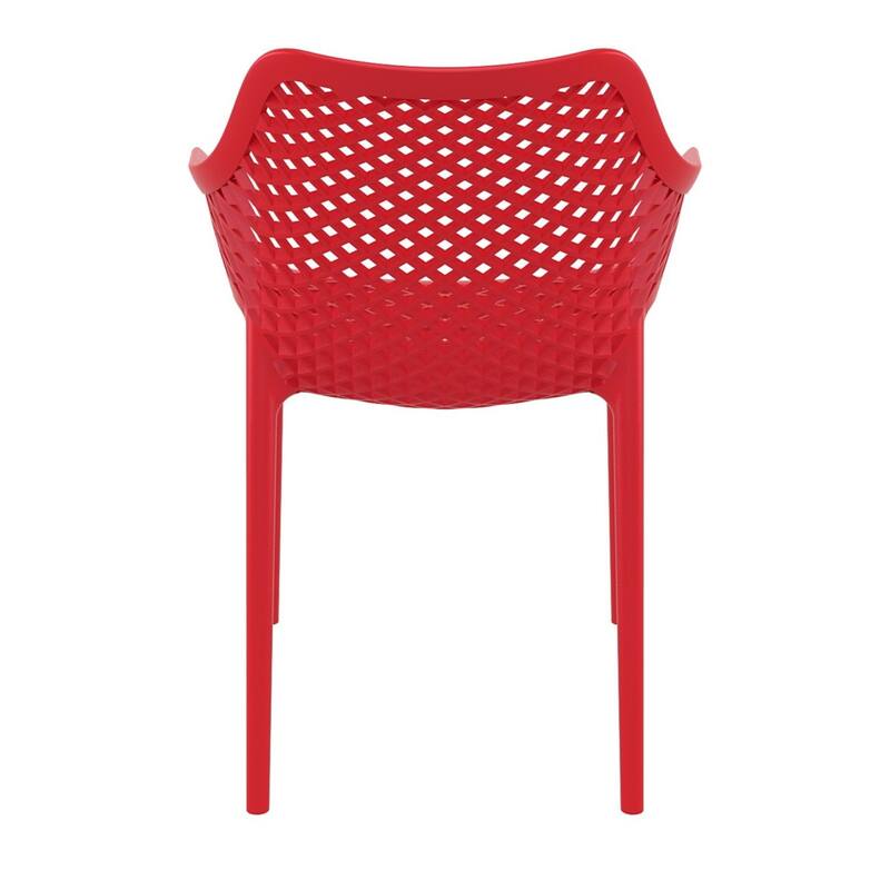 32.25" Red Outdoor Patio Dining Arm Chair - Extra Large
