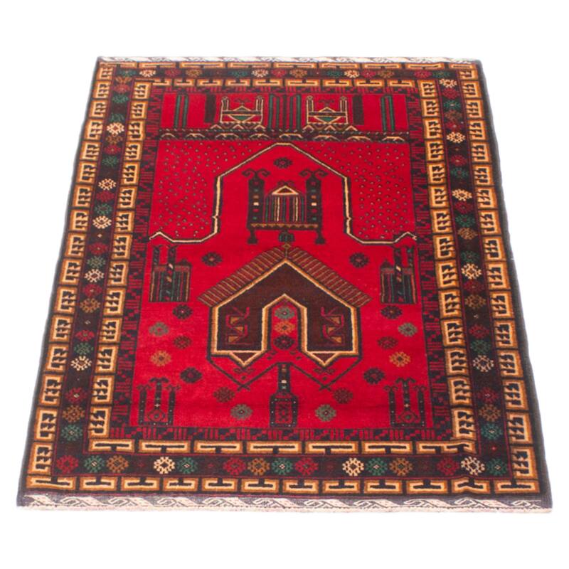 Teimani Red Rug 3'1" x 5'1" - 3'1 x 5'1