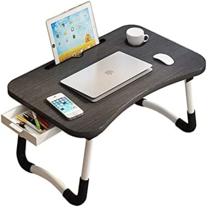 Lap Desk with Storage Drawer - Black