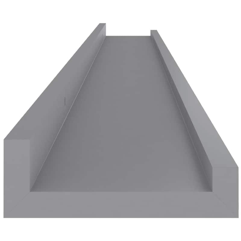 Yuli Modern Wall Shelf Set of 2, Raised Ledge Design, Gray MDF 39 Inch