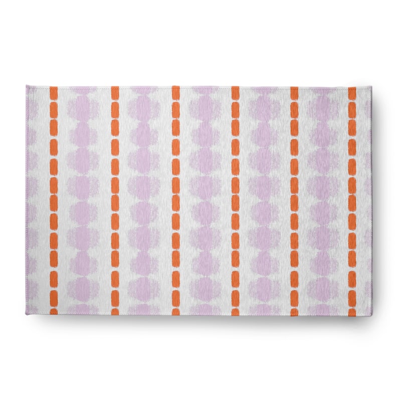 Watercolor Stripe Spring Chenille Rug - Purple-Orange - 4' x 6'