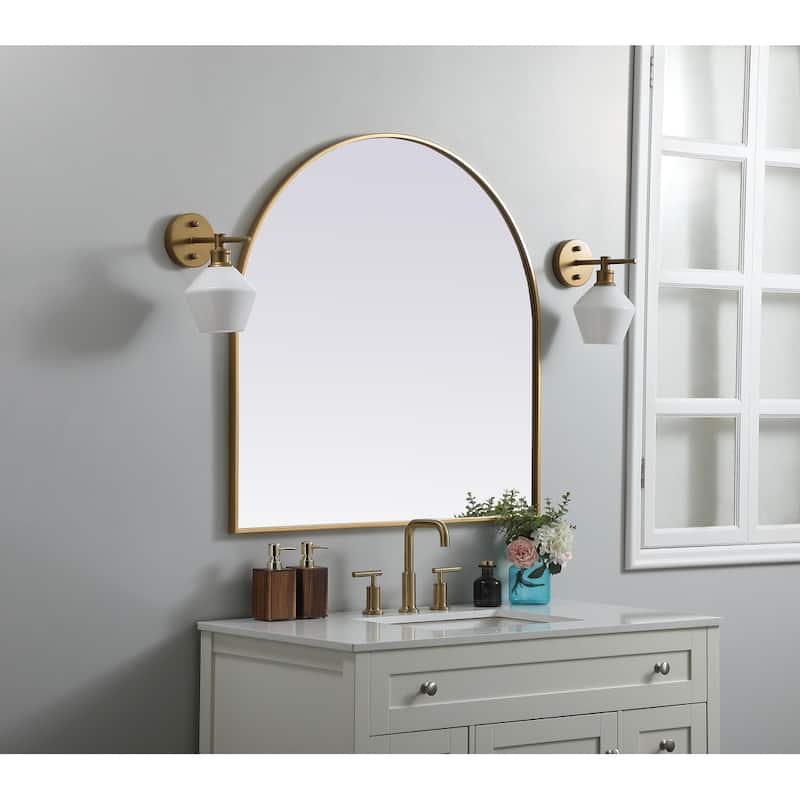Indigo Home Metal Frame Arch Mirror 36x36 Inch
