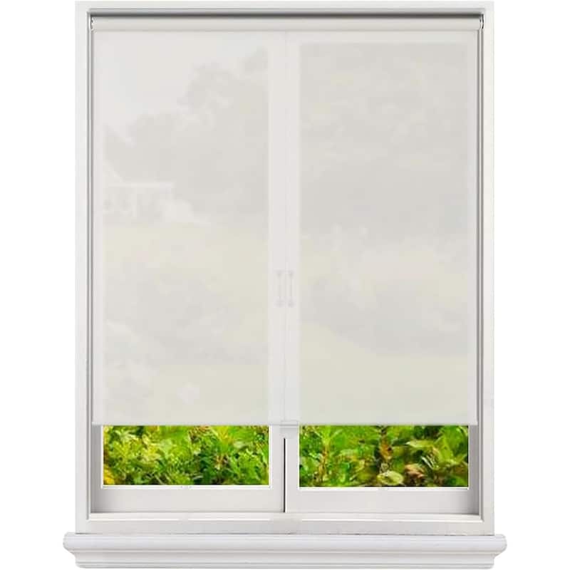 Solar Cordless Roll Up Shade,Solar Roller Window Blinds & Shades, Cordless Roller Blinds for Windows - 22x64" - Ivory
