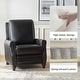 preview thumbnail 42 of 57, Cigar Mid-century Modern Genuine Leather Recliner with Solid Wood Legs and Nailhead Trim Set of 2 by HULALA HOME