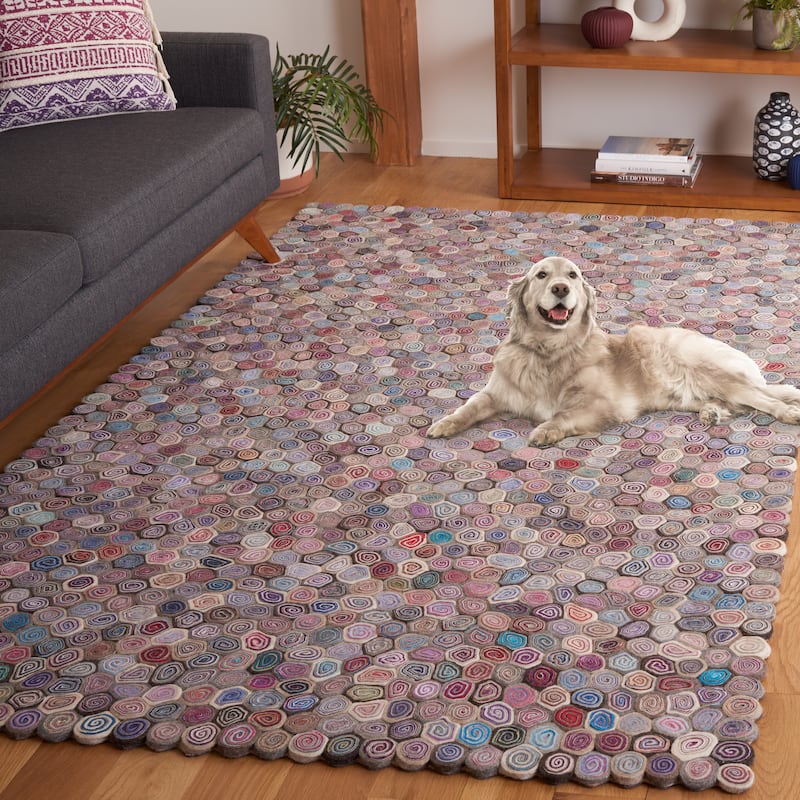 SAFAVIEH Handmade Fifth Hadice Kulliki Mid-Century Modern Wool Rug - 8' x 10' - Blue/Grey