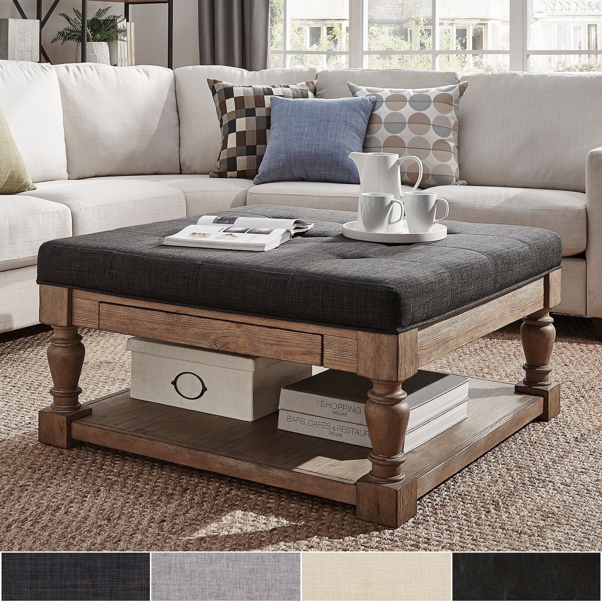 Lennon cheap baluster ottoman