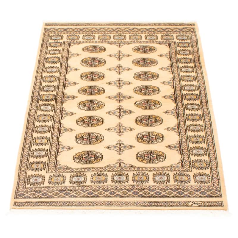ECARPETGALLERY Hand-knotted Peshawar Bokhara Beige Wool Rug - 3'2 x 5'6