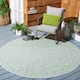 SAFAVIEH Courtyard Terezija Indoor/ Outdoor Waterproof Patio Backyard Rug - 4' Round - Ivory/Green