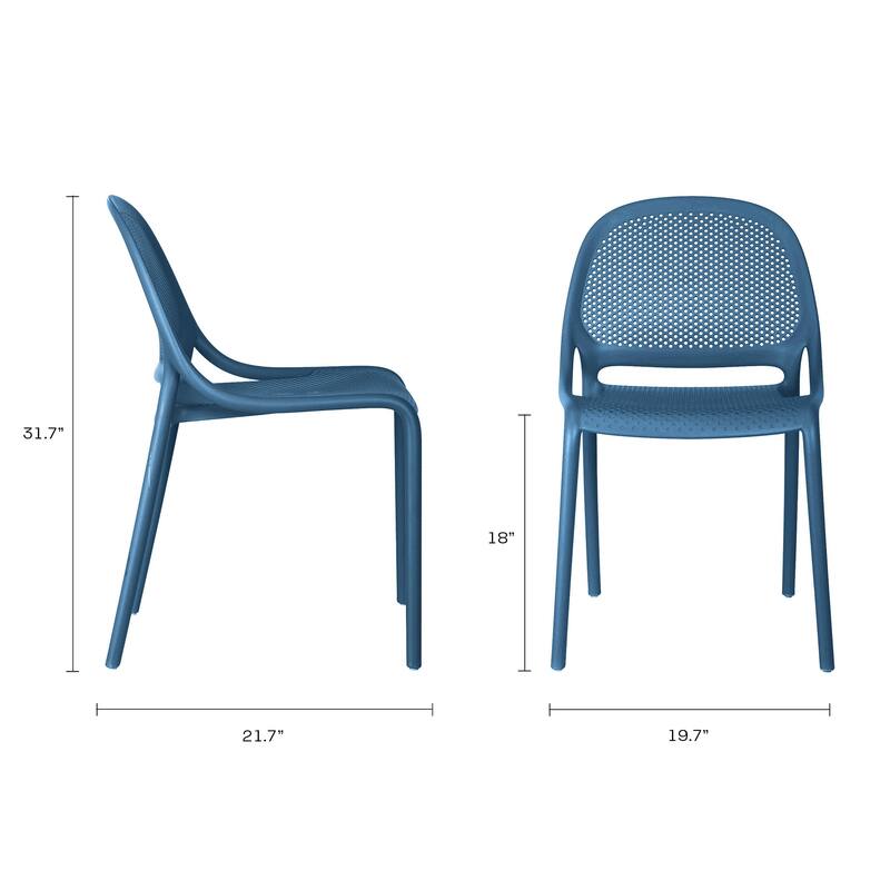 Shay Stackable Plastic Chair for Indoors or Outdoors - Set of 2