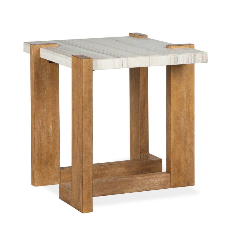 Magnussen Home Carrington Honey Wheat Rectangular End Table - 24.5''W x 28.5''D x 24.5''H