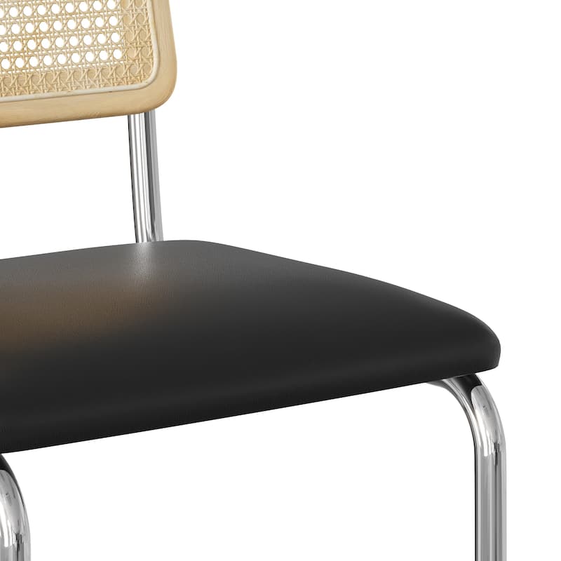 Hayward Cane Back Vegan Leather Counter Height Stool (Set of 2)