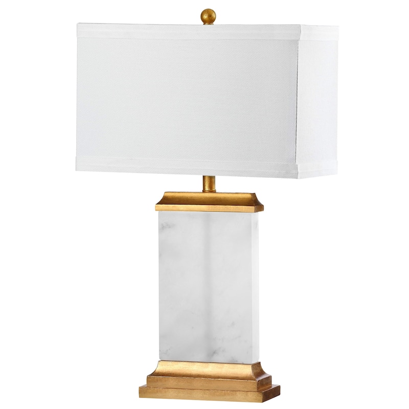 SAFAVIEH Lighting Nahlah 26-inch Alabaster LED Table Lamp - 15"x15"x25.5" - 15Wx15Dx26H