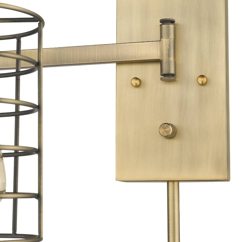 32"H Modern Plug-in Wall Sconce with LED Option and Dimmable Hanging Light Fixture Steel Frame - 32" H x 5" W x 20.75" D
