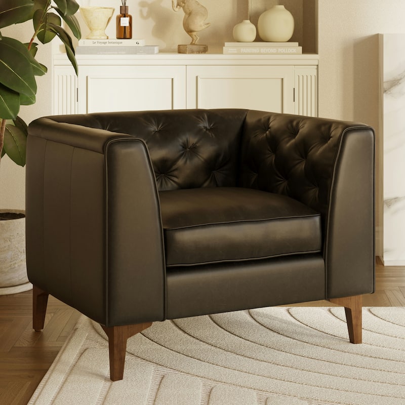 Poly & Bark Essex Lounge Chair - Full Grain Genuine Italian Leather