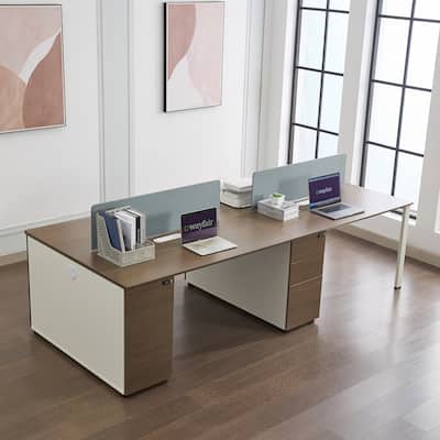 110" Wide 4 Person Attachable Workstation Desks Combination