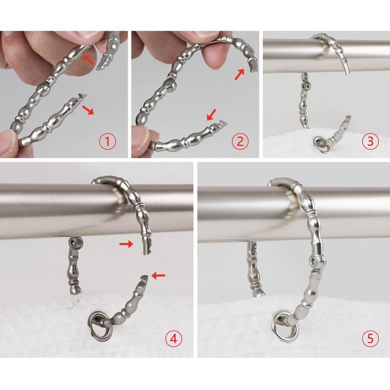 Utopia Alley Shower Rings, Oval Shape Shower Curtain Rings for Bathroom, Rustproof Zinc Shower Curtain Hooks Rings, Set of 12