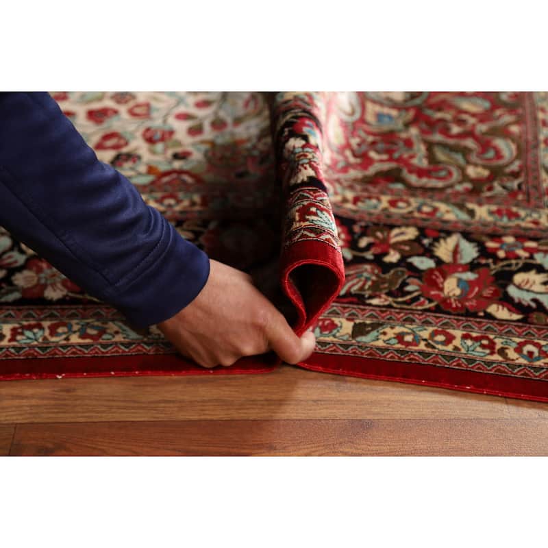 Floral Qum Persian Rug Traditional Handmade Silk Carpet - 4'6"x 7'0"