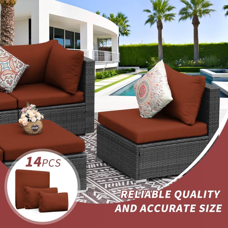 FINCATI 27" × 27" Sectional Cushion Slipcover, Outdoor Cushion Replacement Cover, Patio Seat Cover 27 Inches (COVER ONLY!)