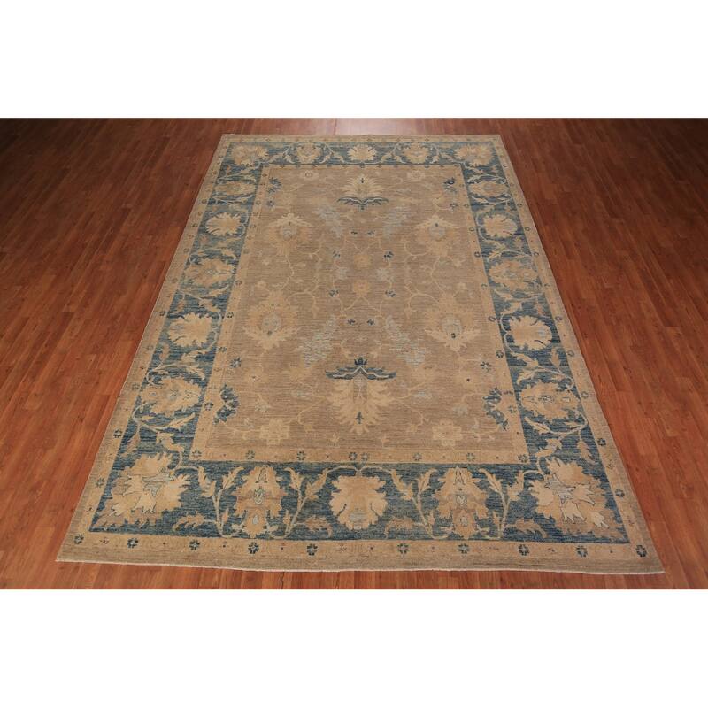 Oushak Turkish Area Rug Handmade Vegetable Dye Wool Carpet - 8'0" x 11'2"