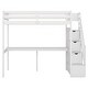 preview thumbnail 7 of 13, Contemporary Design Twin Size Loft Bed with Storage Staircase and Built-in Desk, Durable Structure, Maximized Space, White