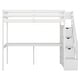 preview thumbnail 5 of 11, Twin Size Loft Bed with Built-in Desk and Storage Staircase for Space-Saving and Functional Bedroom Design