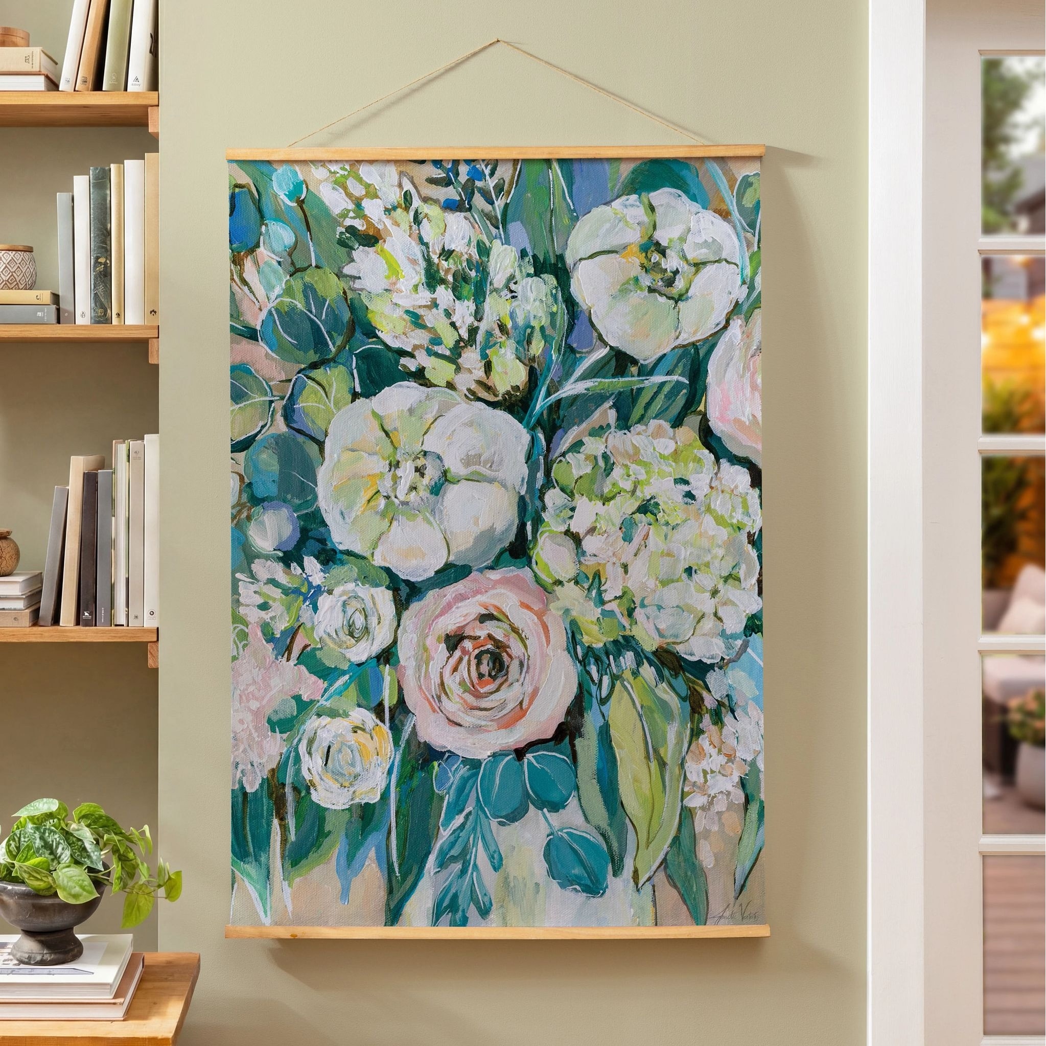 Indoor Wall Decor Canvas Tapestry, Floral Bouquet