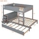 preview thumbnail 3 of 10, Full-Over-Full Bunk Bed with Twin size Trundle, Storage and Desk