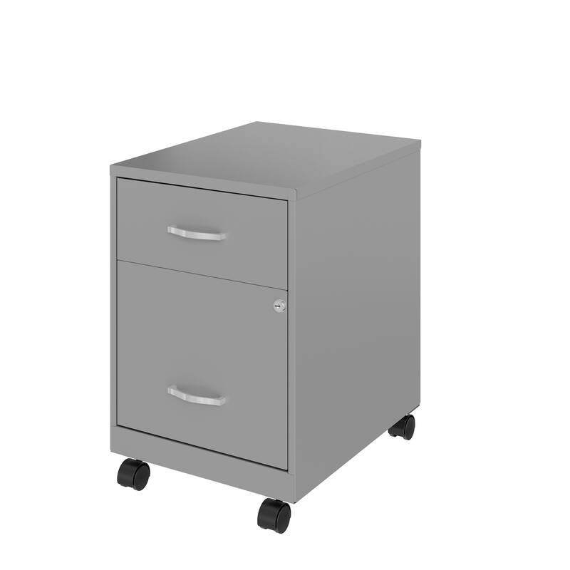 Space Solutions 18" Deep 2 Drawer Letter Width Mobile Vertical File Cabinet with Accessory Drawer