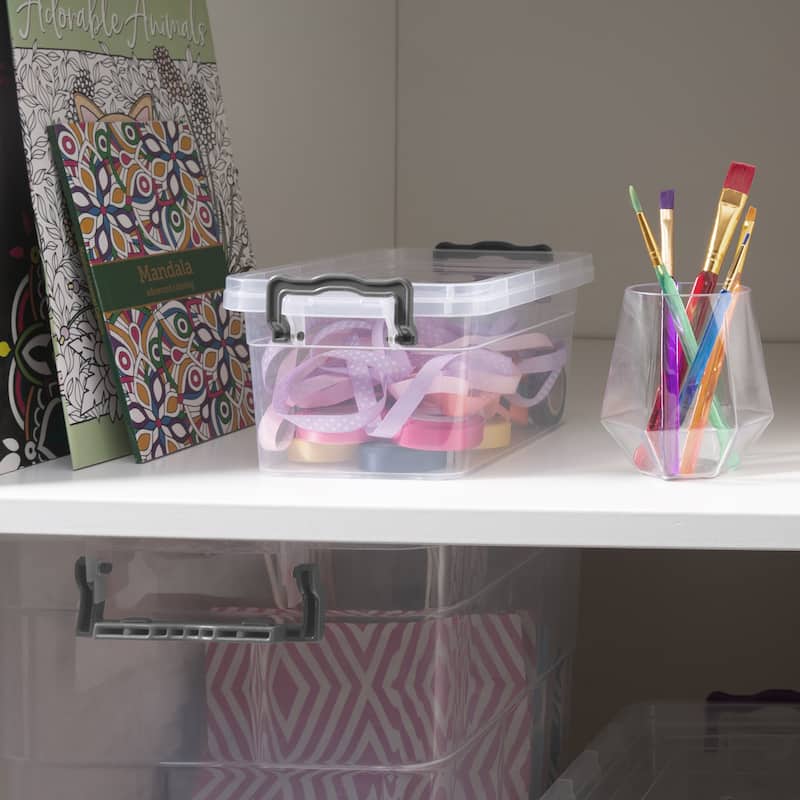 Simplify 1.75LT Stackable Storage Bin in Clear - 5.7"x 8.5"x 4"