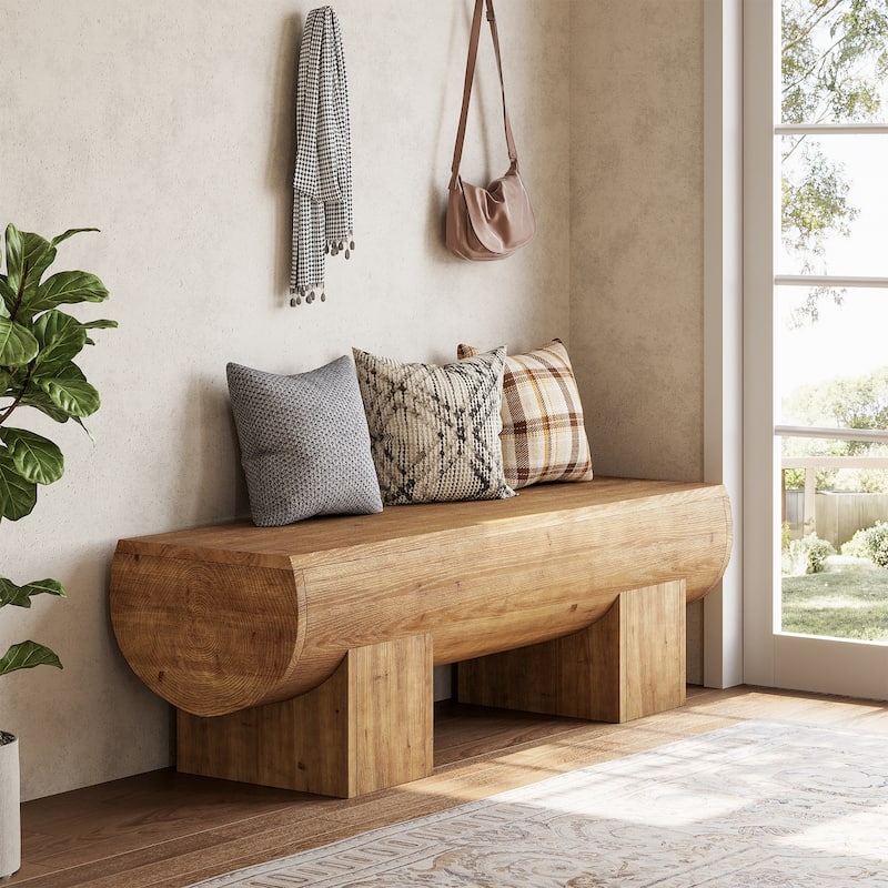 Solid Wood Entryway Bench, End of Bed Bench Seat, Accent Furniture for Bedroom, Living Room, Hallway