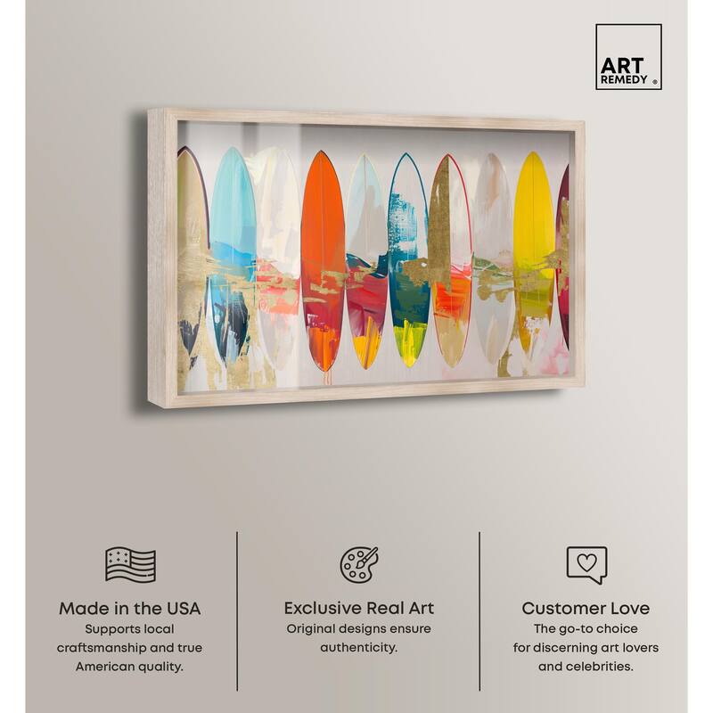 Surfboard Horizons II Shadowbox by Art Remedy