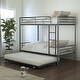 preview thumbnail 1 of 12, Furniture of America Arlay Modern 2-Piece Twin over Twin Metal Bunk Bed with Trundle Set Black